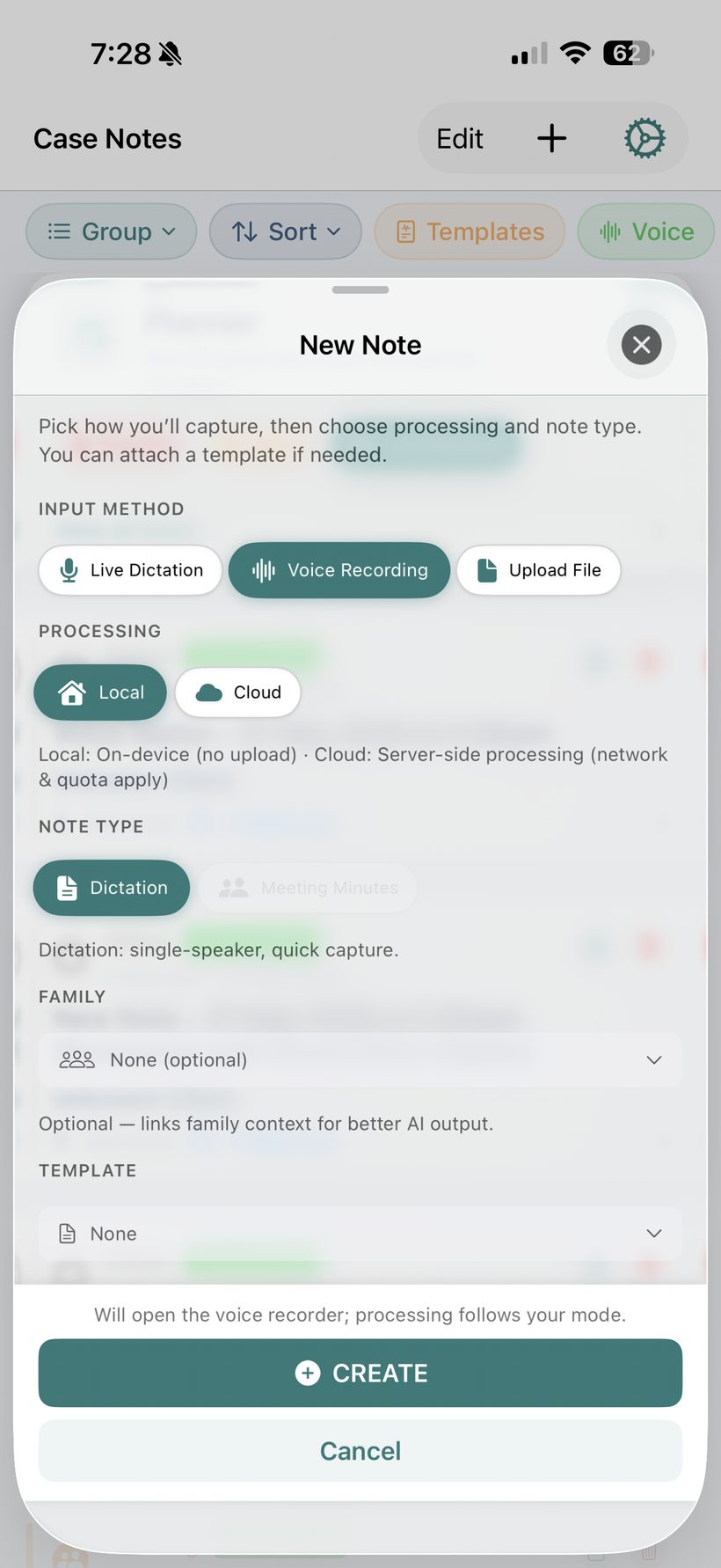 CasenotePRO — Capture: Just press record.