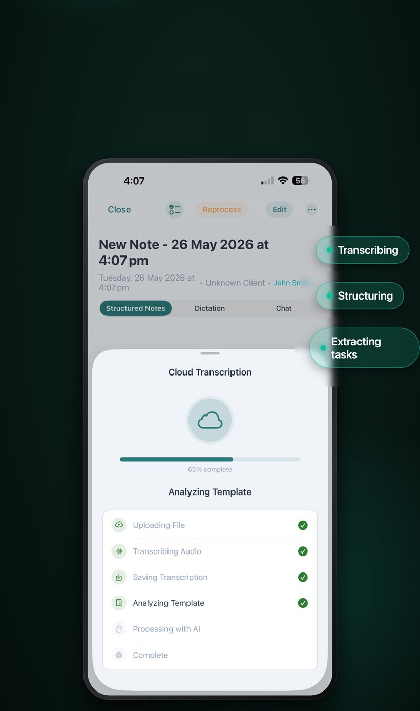 CasenotePRO — Process: AI does the rest.